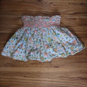 Peek Peach & Green Floral Smocked Skirt